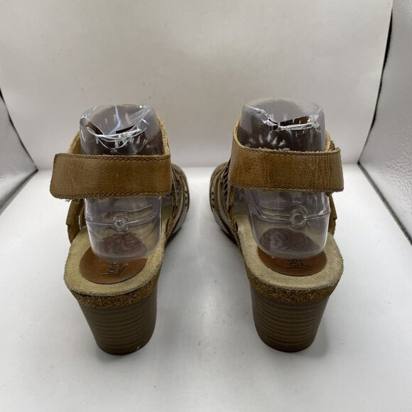 Josef Seibel Sunny Sandal Womens 39 US 8.5 Brown Leather High Heel Cutout - Picture 4 of 9